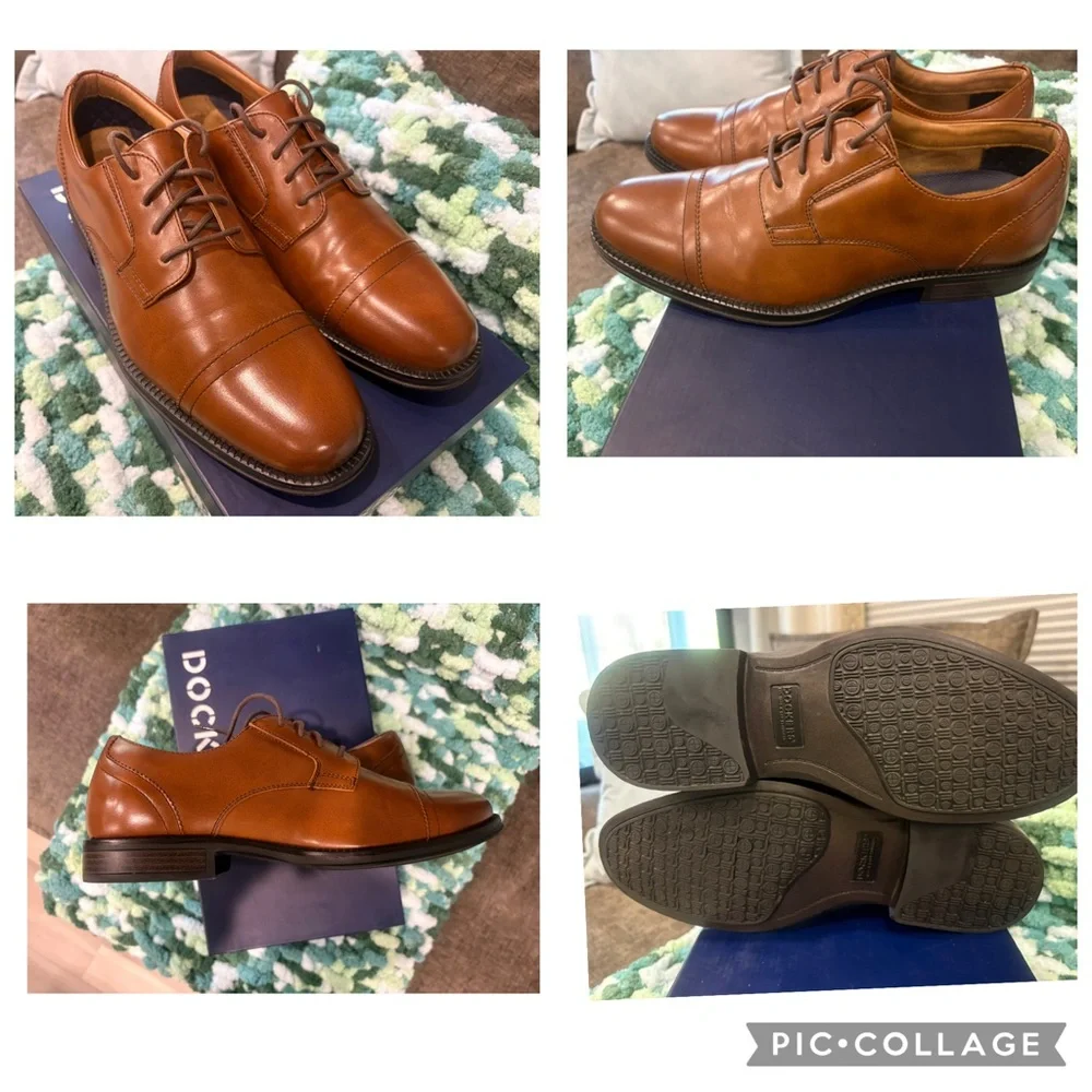New! Dockers Men's Garfield Brown Dress Shoes Size 9